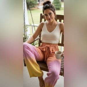 Young Fabulous And Broke Pant Womens S Pink‎ Ombre Geneva BohemianTie Die Lounge